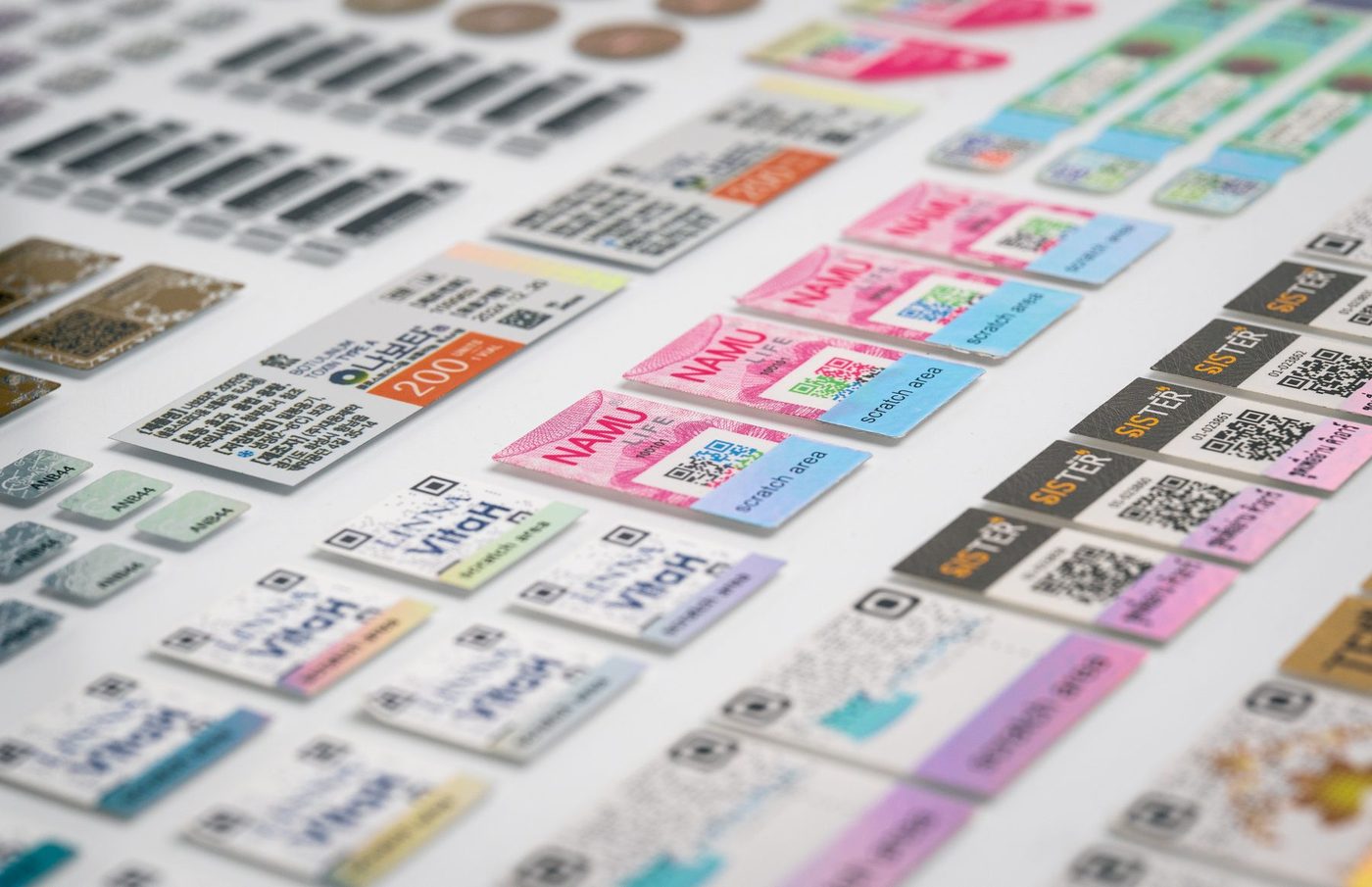 Labels and packaging made by Mae Mae